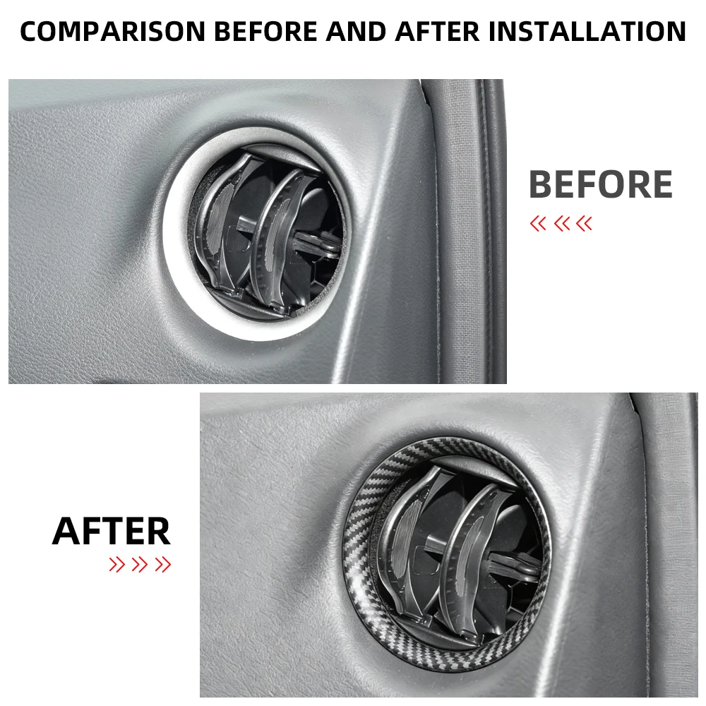 Car Air Conditioning AC Vent Cover Trim for Nissan NAVARA NP300 2019-2022 2023 2024 2025 Imitation Carbon Fiber Accessories view 2
