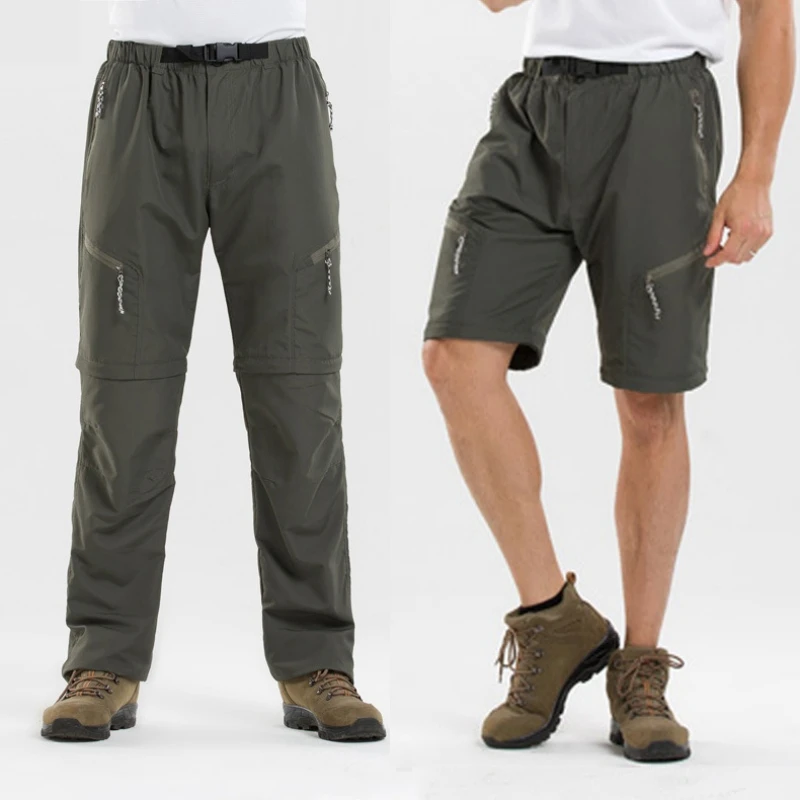 Pantalon convertible à séchage rapide pour homme, pantalon de randonnée en plein air zippé, jogging, course à pied, fjShorts respirants, mode masculine