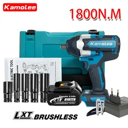 Kamolee-llave de impacto eléctrica DTW700 1800N.m, torque alto de 1/2 pulgadas, compatible con batería Makita, enchufe europeo