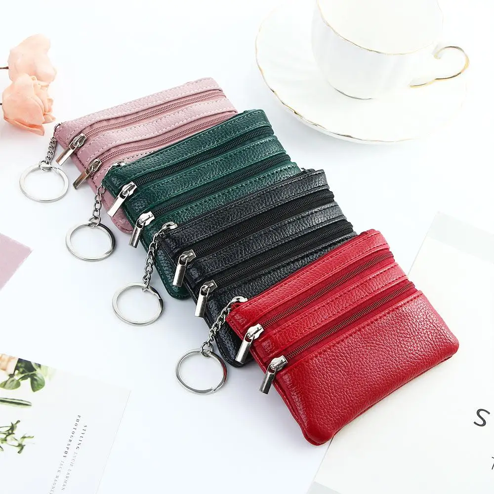 

Mini Simple PU Leather Multifunctional Zipper Multilayer Card Holder Small Purse Wallets Korean Money Bag Women Coin Purse