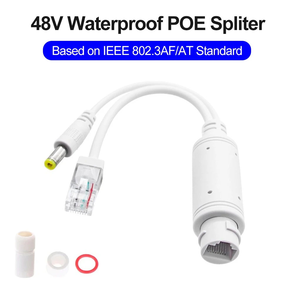 POE Spliter 48 فولت إلى 12 فولت مقاوم للماء فيديو وكابل محول الطاقة وحدة إمداد حاقن موسع لكاميرا IP الفاصل صافي AP #1