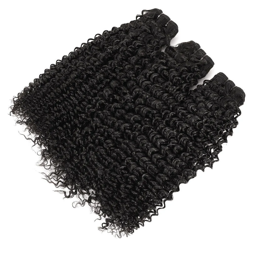Super Double Drawn Pixie Curly Echthaar-Weft-Bündel 1 Stück, natürliche Farbe für Frauen, Alltag, Hochzeit, Party, Festival, natürlicher Look – Detail 3