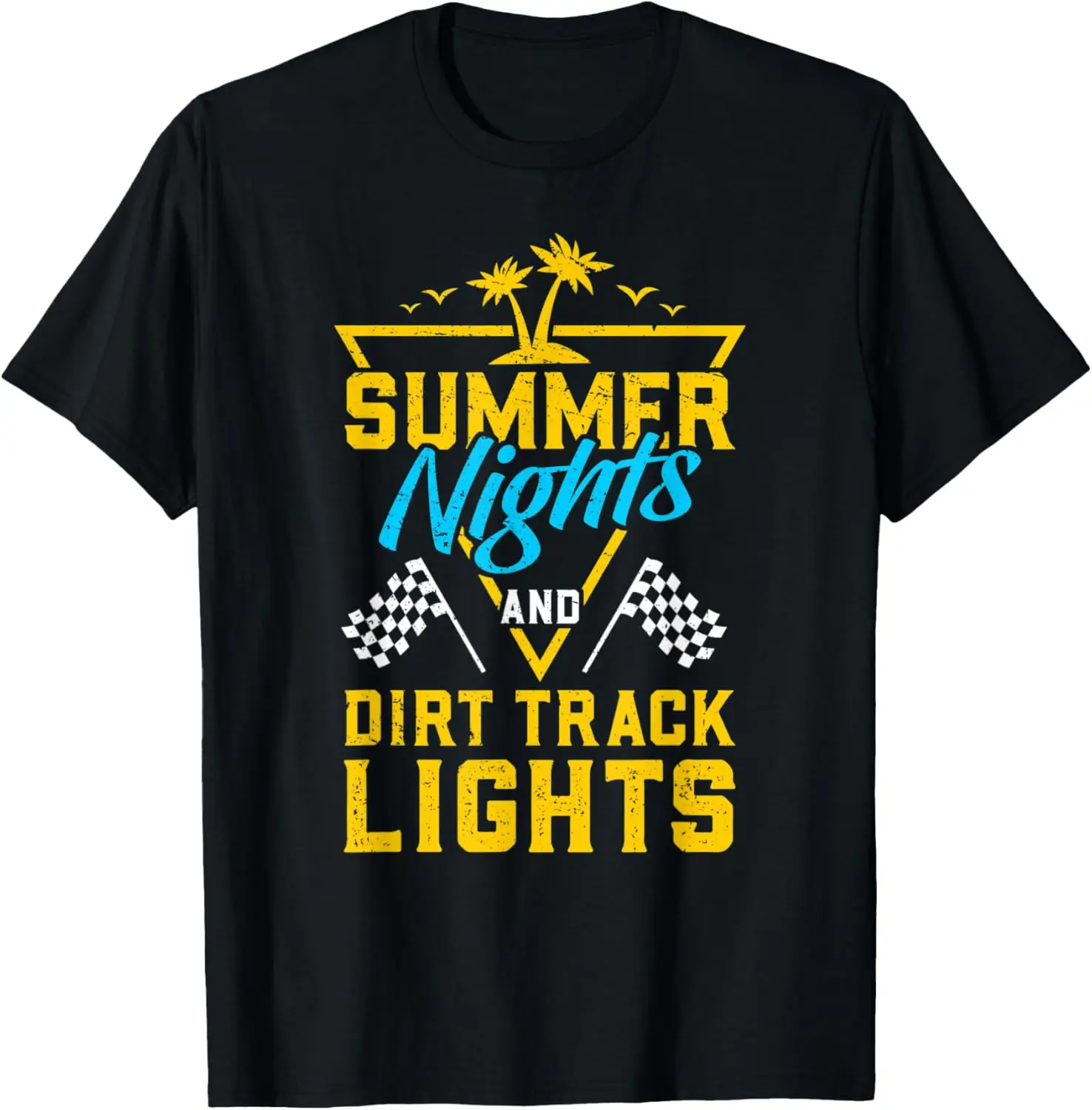 Summer Nights Dirt Track Lights Cool Racing Driver T-Shirt