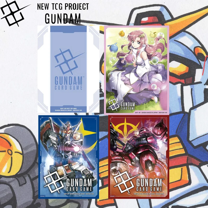 Hot Original Bandai Gundam Card Sleeves 70PCS/Set GCG-01 Lacus Clyne EFSF Zaku Protective Card Game Sleeves TCG Anime Collection