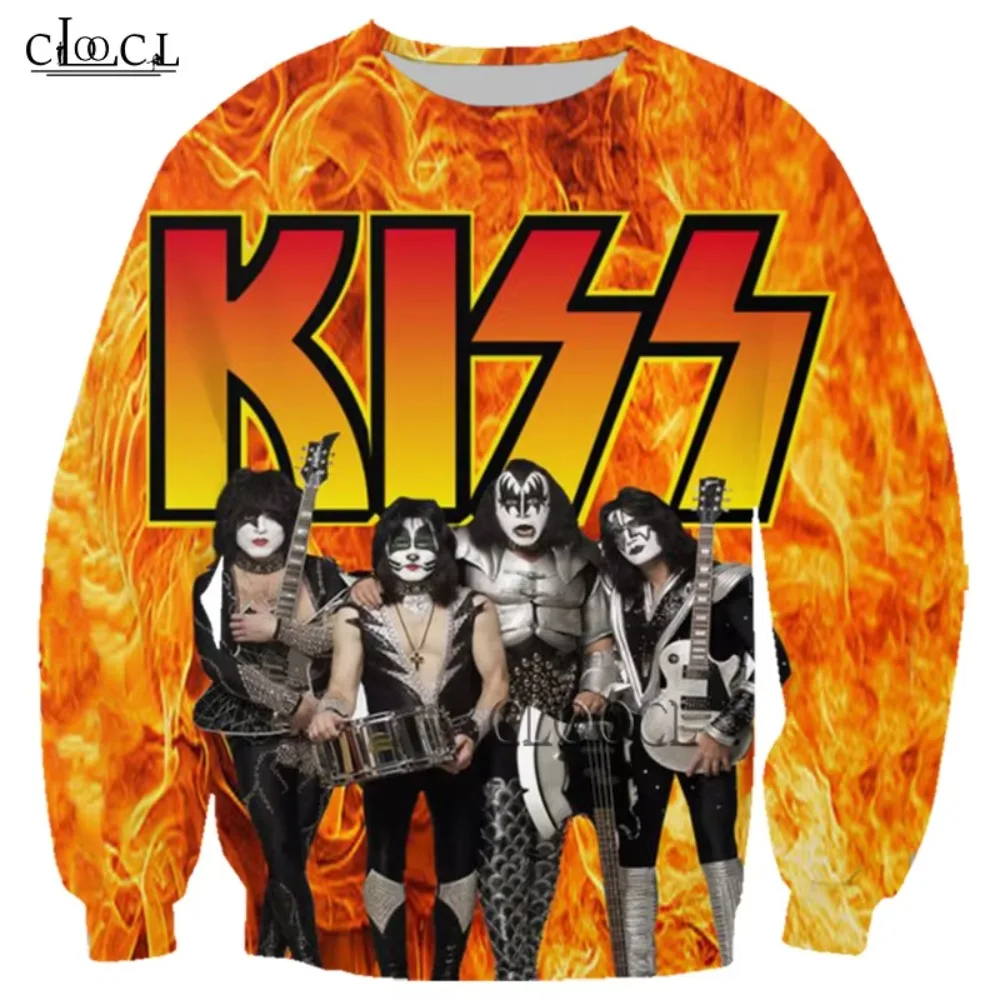 

HX Rock Singer KISS Band 3D Print Men Women Sweatshirts Fashion Autumn Hip Hop Unisex Casual Harajuku Tops Drop Shipping