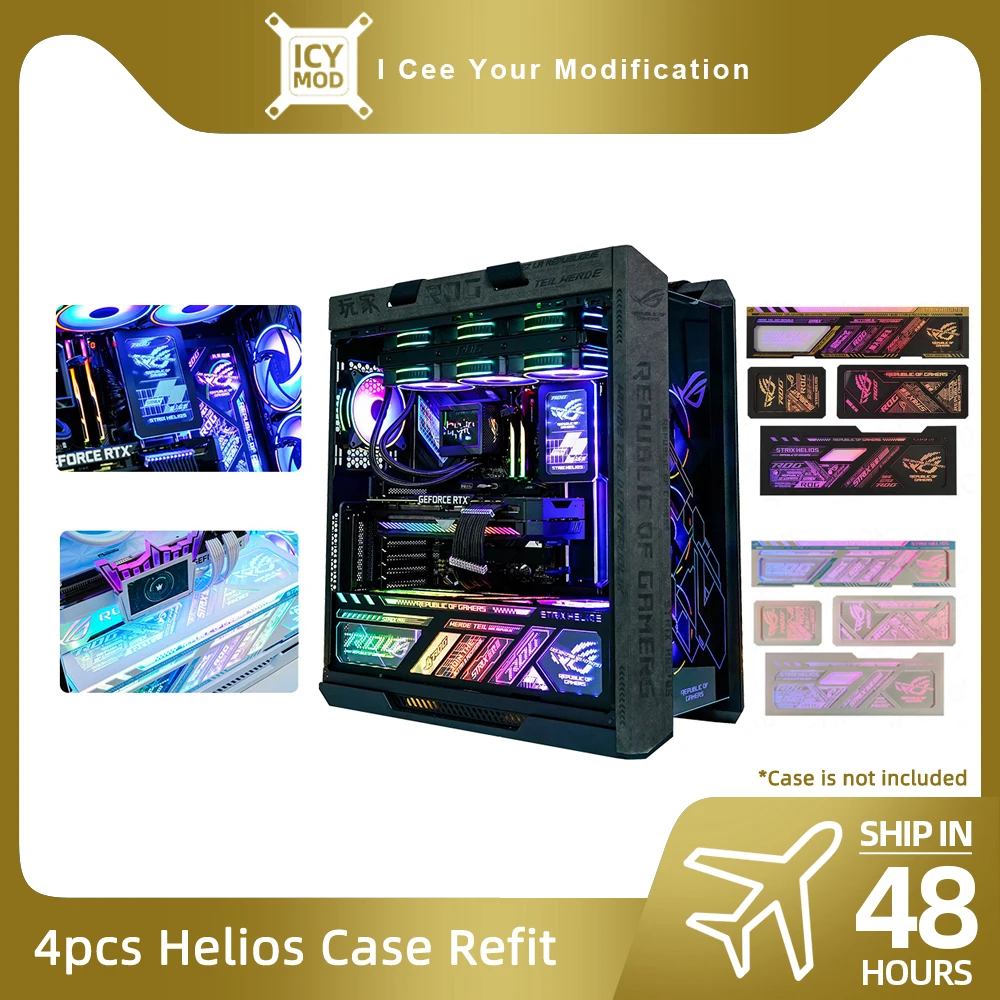 Imagem -01 - Painel de Case com Placa de Iluminação Argb Rog Strix Helios Refit Gravado a Laser uv Personalizado Sudário pc Mod Pcs 2023 Novo Asus-gx601