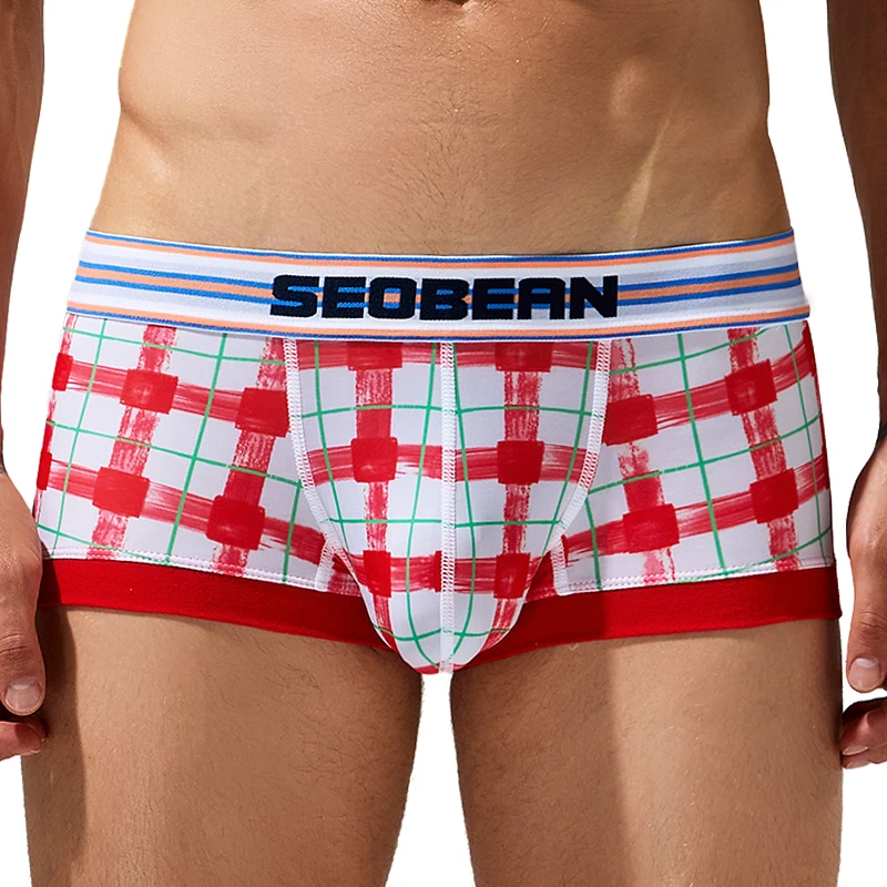 New SEOBEAN men boxer Comfortable and breathable Underwear paid fashion Shorts Home Men boxer