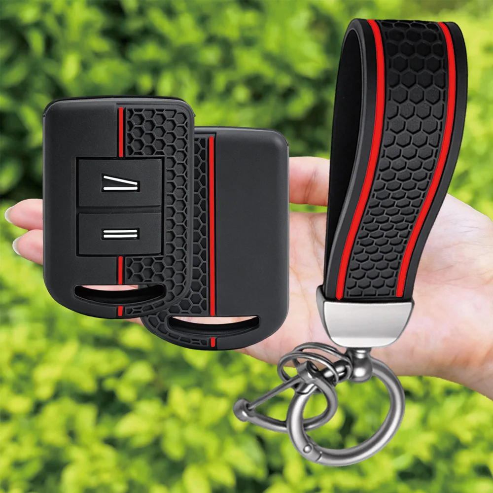 Keychain For Opel / Vauxhall Agila Corsa C Combo Meriva Tigra 1999-2010 2 Button Silicone Car Remote Key Fob Shell Cover Case