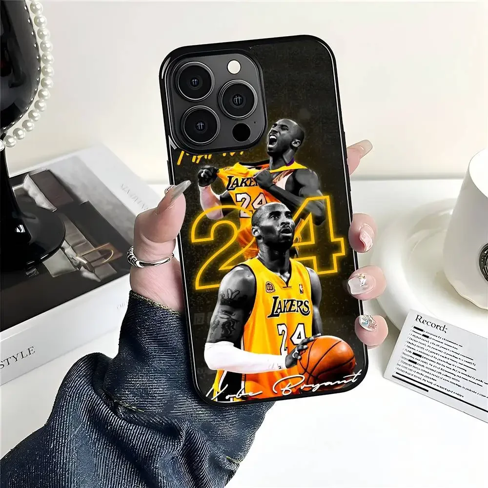 Basketball K-Kobe 24 Autogramm Handyhülle für iPhone 17 Air 16 15 Pro Max 14 Plus 13 12 11 Schwarze Harte PC Sturzsichere Rückabdeckung