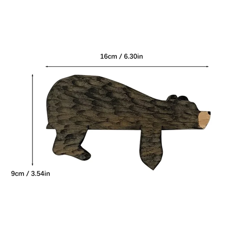 Toppers de cadre de porte d'ours brun d'animaux drôles, décorations en bois, ornement de dessus de porte, nouveau