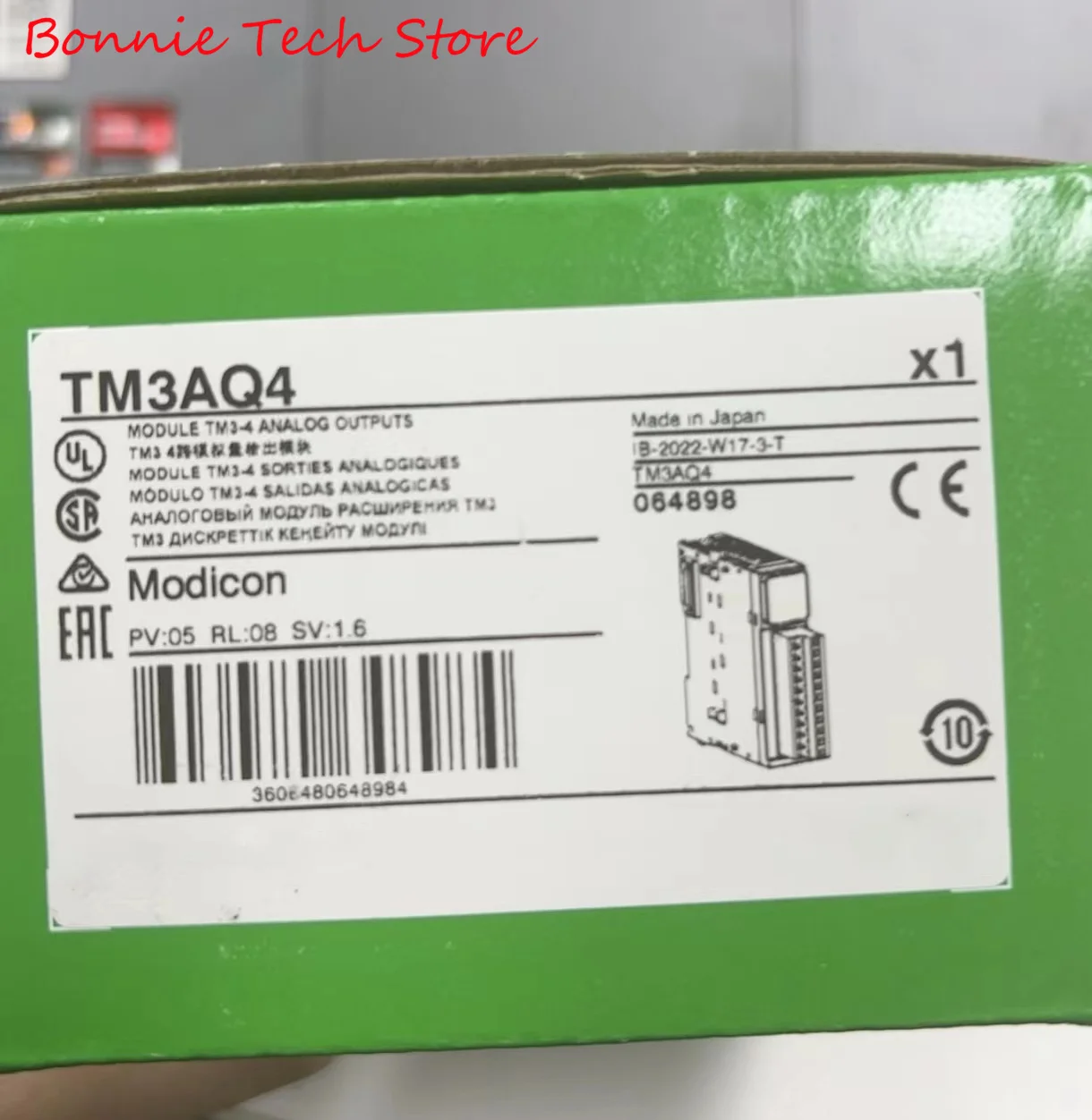 TM3AQ4 for Schneider Modicon TM3 - 4 analog outputs (screw) 24Vdc