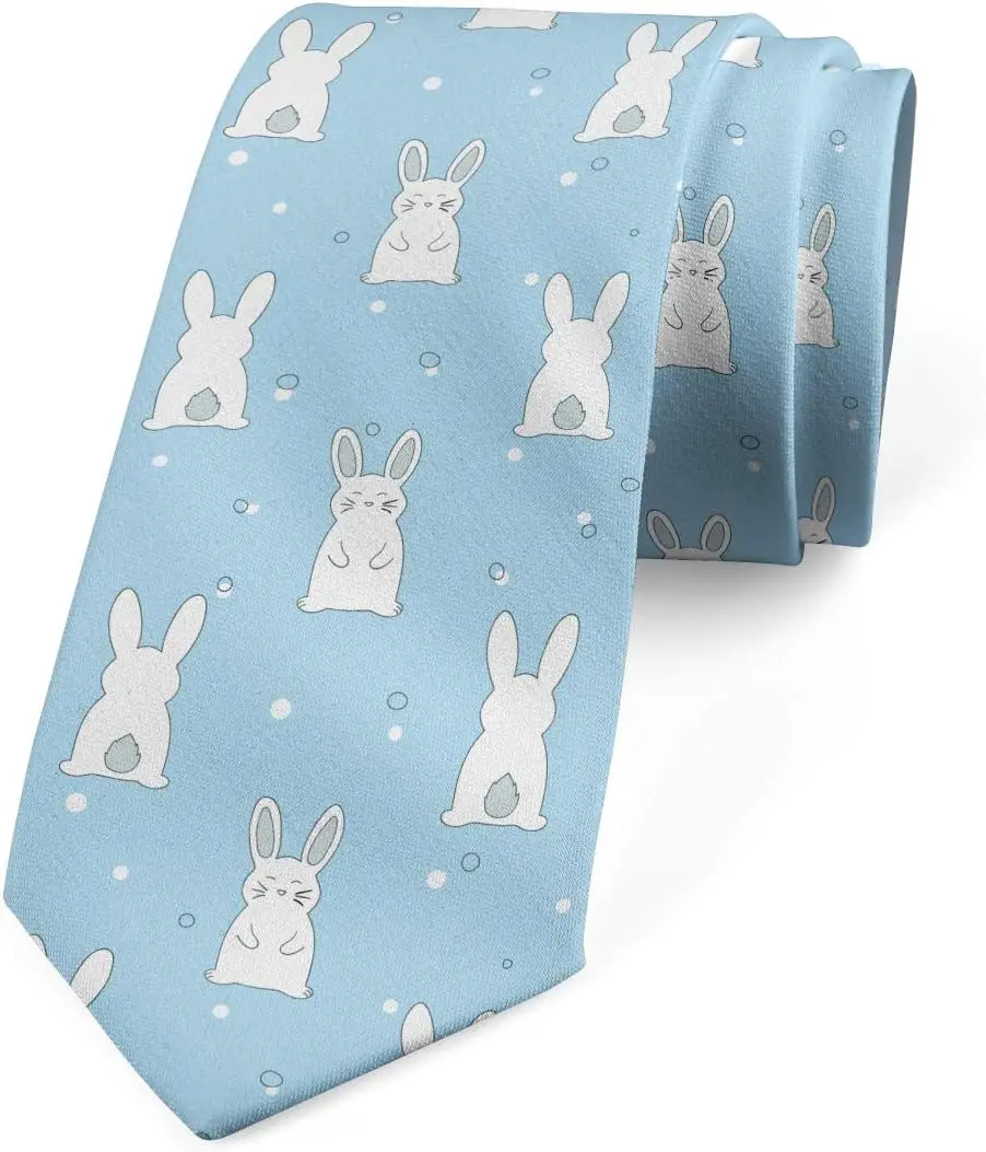 Easter Bunny Cute Animal Tie Print Unisex Shirt Decorf Multicolor Modern Men's Tie One Size