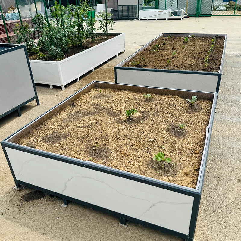 Tile flower box aluminum alloy frame bracket rectangular large outdoor top floor flower pot vegetable pond aluminum alloy seed