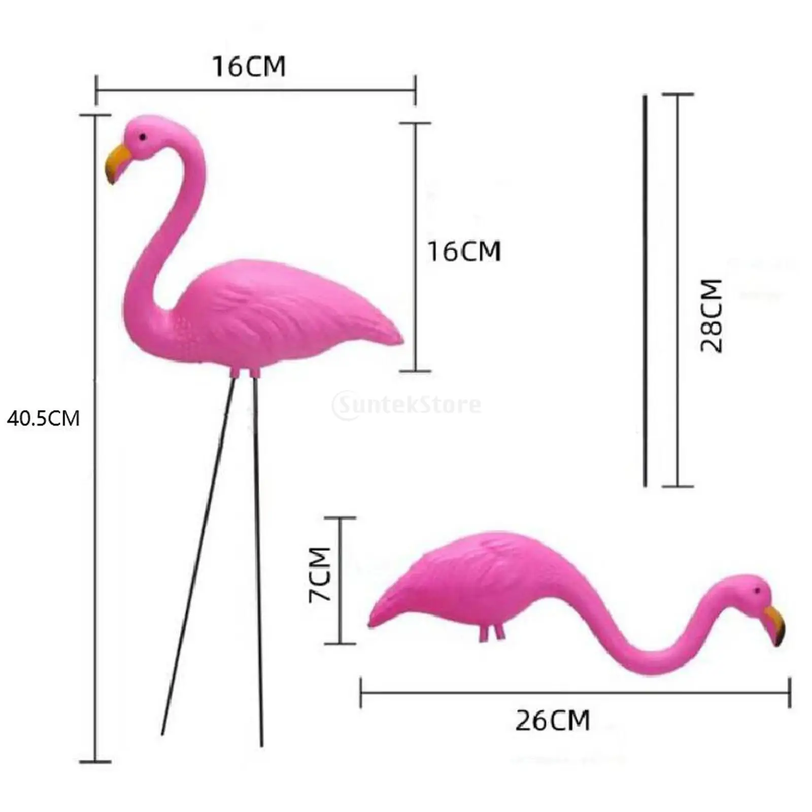 Flamingo Garden Stake Statue Figurines Yard Ornament Party Patio Outdoor Decorations Porch for Flowerpot Planter Spring Hallway