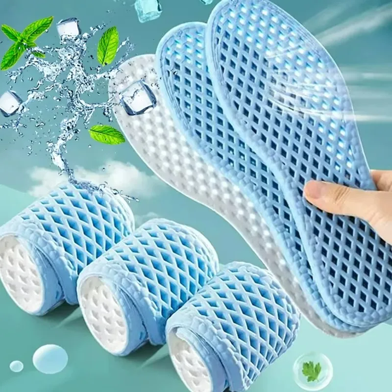 2/10Pcs 통기성 메쉬 Insoles 남자 여름 탈취 땀 흡수 실행 충격 흡수 신발 단독 메모리 폼 신발 패드