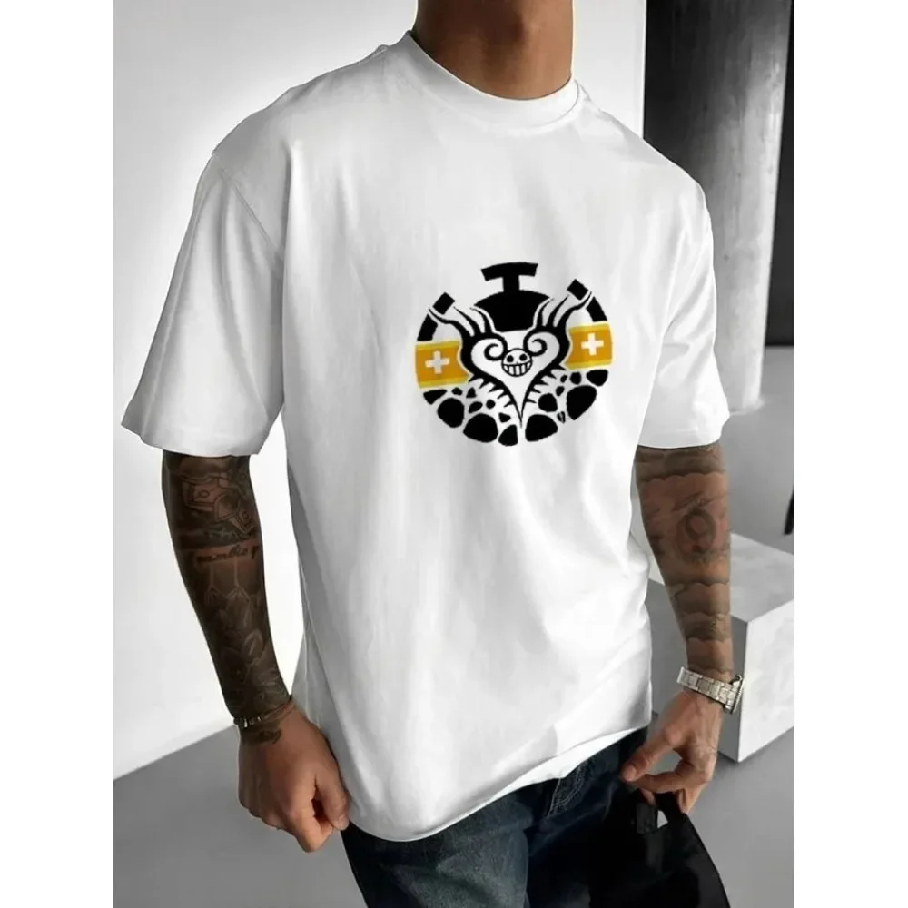 One Piece Herren T-Shirt Trafalgar Law Sommer Japan Anime Herbst Jungen Kinder Kurzarm Eltern-Kind-Outfits Frühling