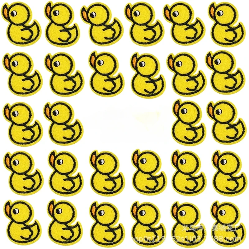 

50pcs/Lot Luxury Embroidery Patch Little Yellow Duck Kids Shirt Bag Clothing Decoration Accessory Craft Diy Gift Applique