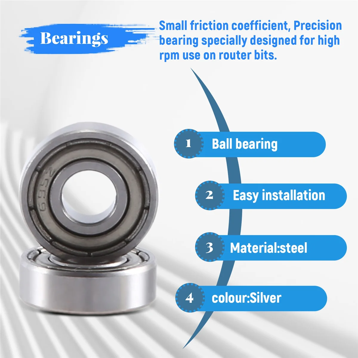 Brocas de enrutador de 10 piezas, guía de rodamientos de bolas montada en la parte superior, Kit de accesorios de reparación