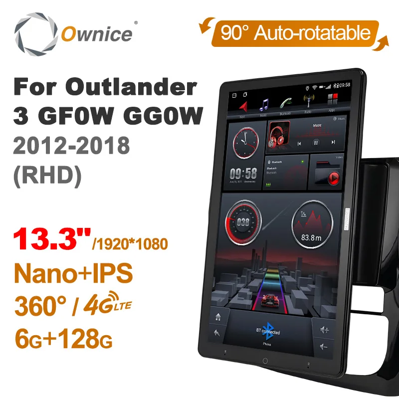 TS10 Android 12.0 Ownice Car Radio Auto for Mitsubishi Outlander 3 GF0W GG0W 2012-2018 with 13.3