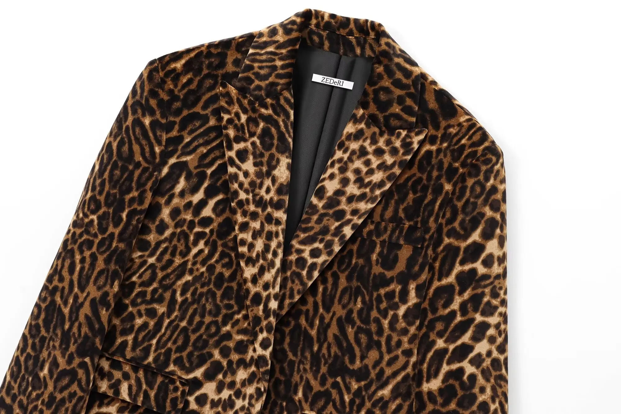 Mode Langarm Blazer Top Frauen 2 Stück Leopard Gedruckt Mini Rock Sets frauen Anzug Zwei Stück Set Frauen Outfit – Detail 5