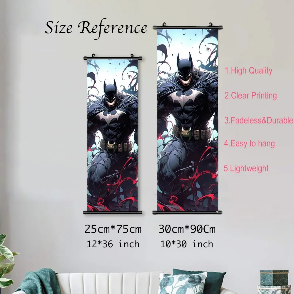 DC Batman Hanging Scroll Poster Movie Wallpaper Wall Artwork Canvas Painting Print Joker BedRoom Computer Room Decoration Art