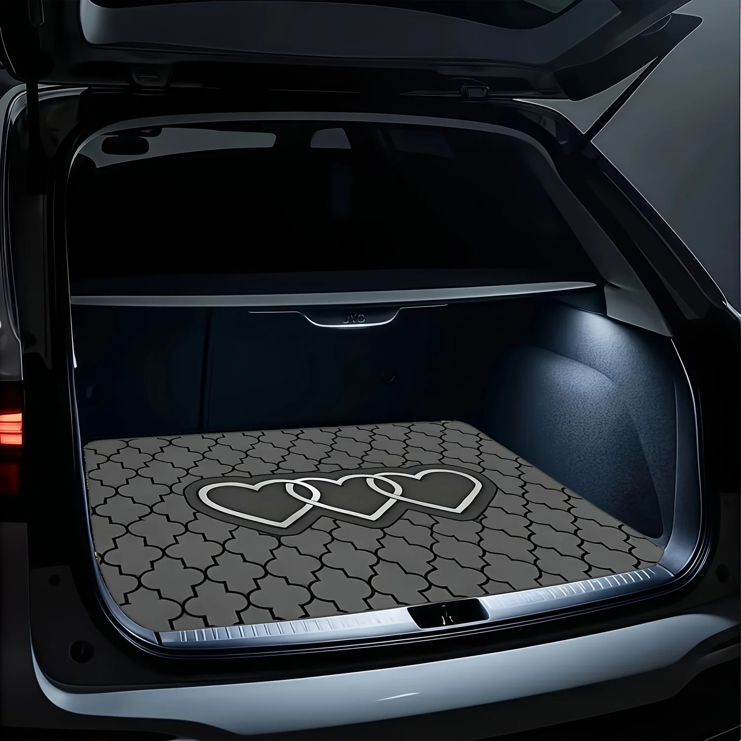 Car Trunk Mat With Printed Design, An Essential Travel Accessory Suitable For Various Car Models. A Must-have Interior Decoratio