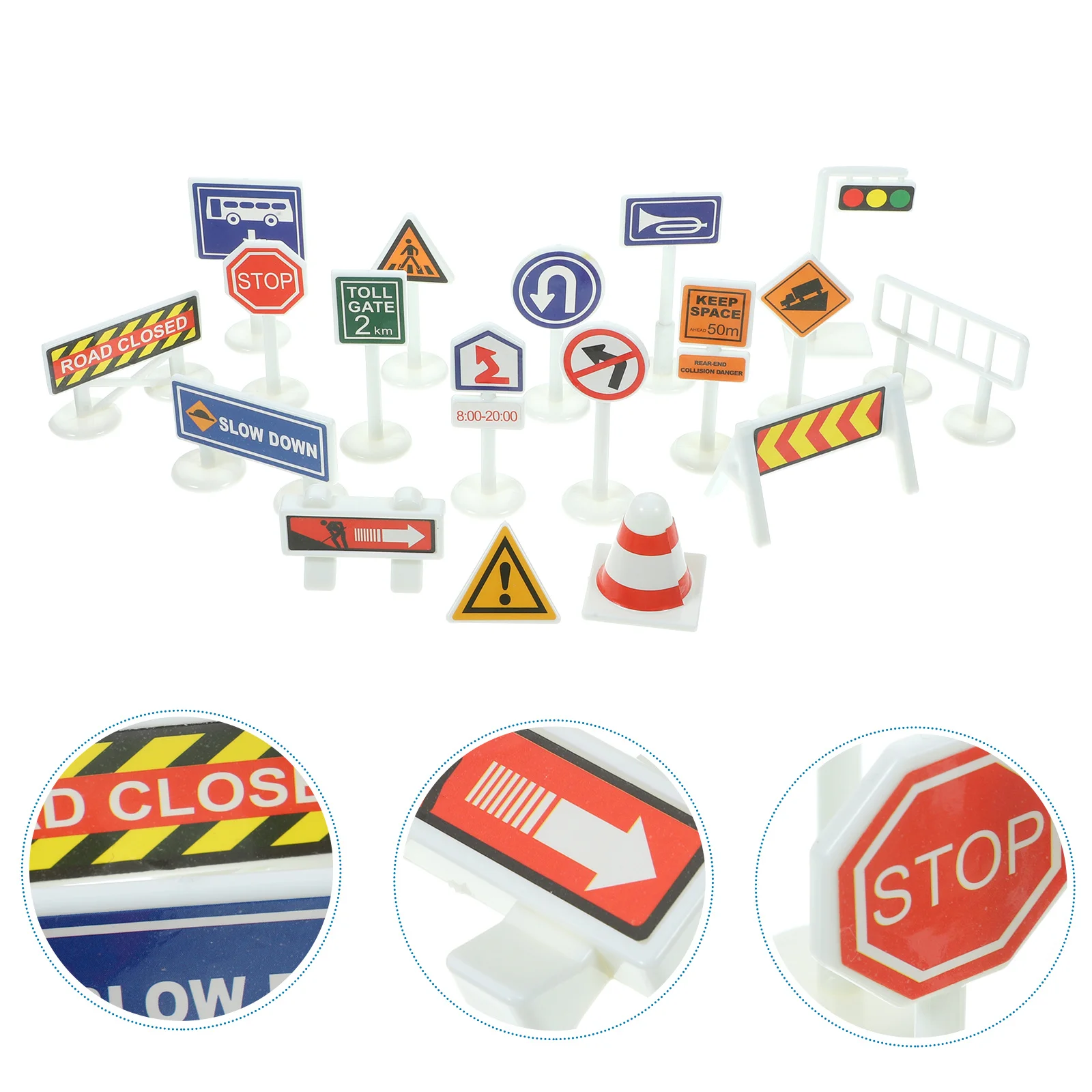 1 ensemble de Mini panneaux de signalisation, Simulation de panneau routier, jouets éducatifs de Cognition, Barricades pour enfants, apprentissage de la petite enfance