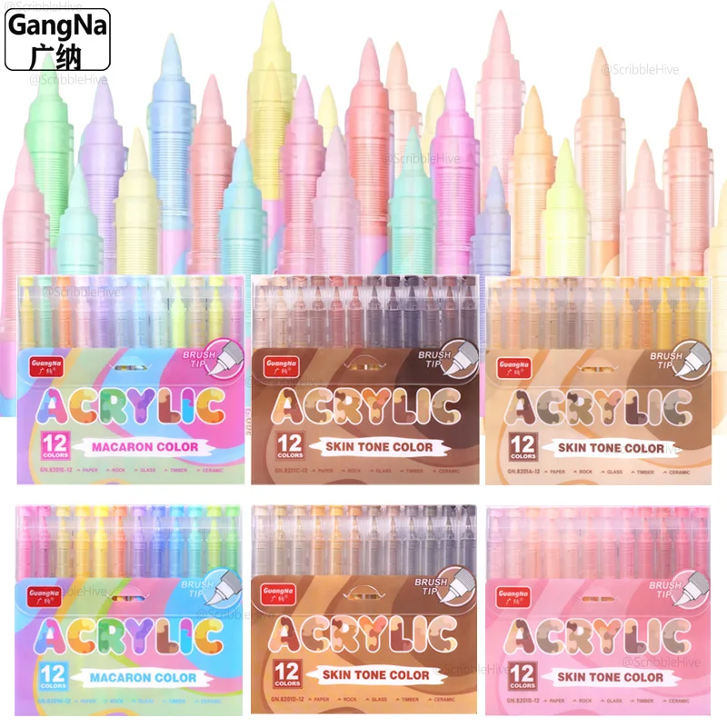 72 Farben 2026 Neue Acryl-Farbmarker mit Weicher Pinselspitze, Malstifte und Acrylfarben-Stifte für DIY-Basteln, Professionell