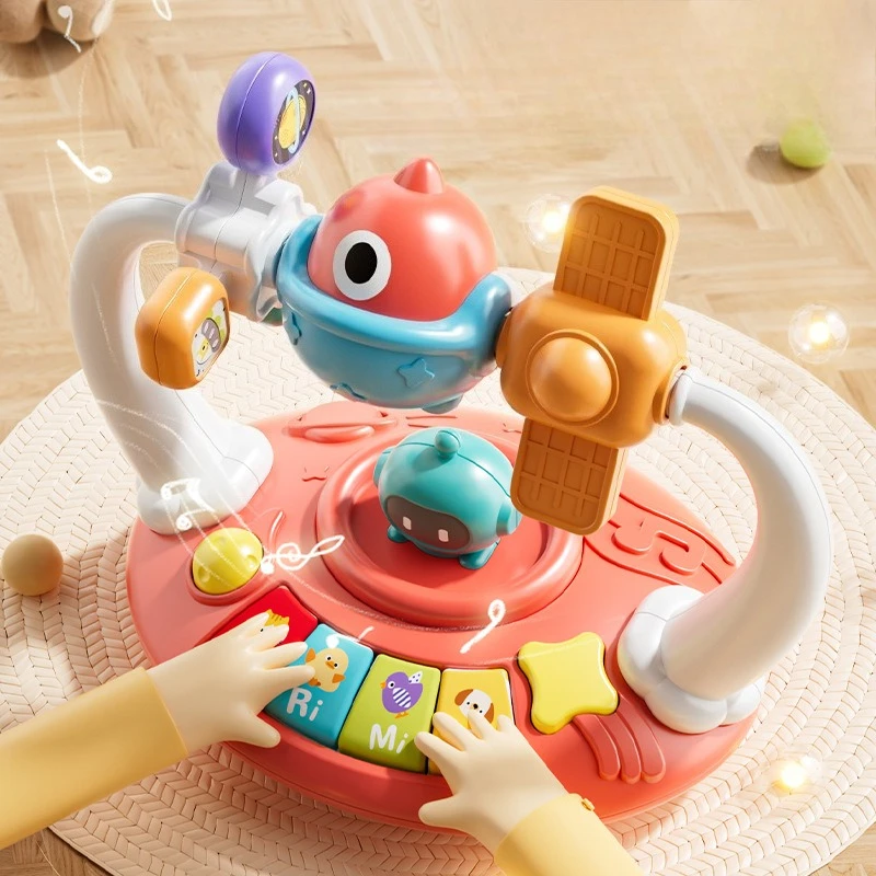 Baby Rattling Dinosaur Space Light Music Children Patting Piano Drum Early Education Learning Toys for Kid 2 To 4 Years Old Gift