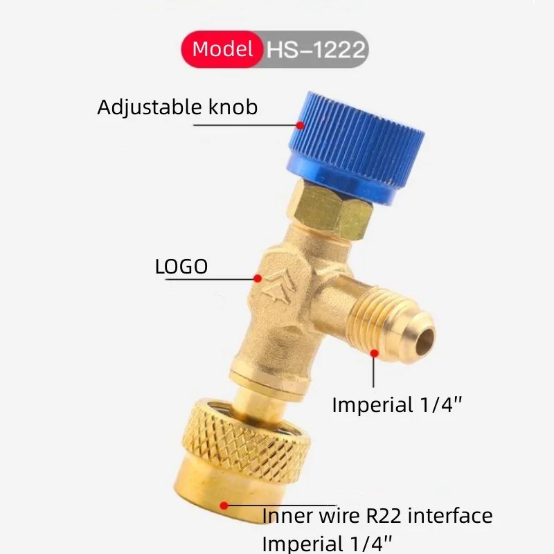 Refrigeration Charging Adapter HS-1222 R22 For 1/4