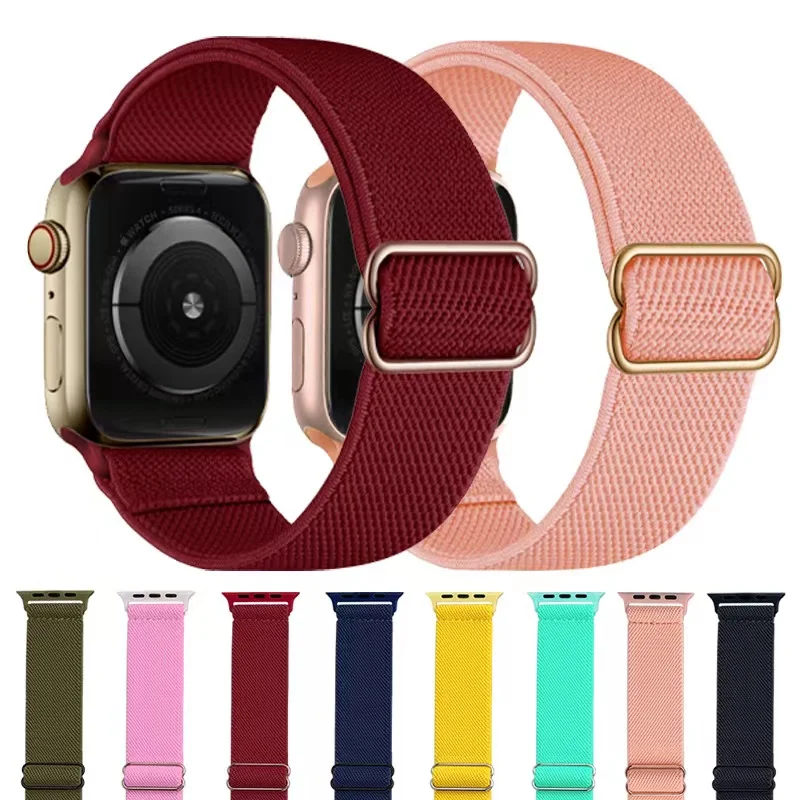 

Nylon Elastic strap for Apple watch band 45mm 41mm 44mm 42mm 40mm 38mm Adjustable Bracelet wristband for iwatch 8 7 6 5 4 3 SE