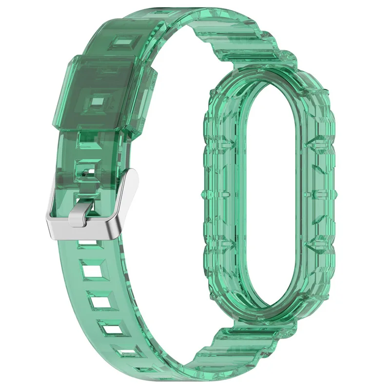 Cinturino 2 in 1 per Xiaomi Mi Band 8 Cinturino in silicone resistente e morbido per protezione Xiaomi Mi Band 9 con guscio del telaio