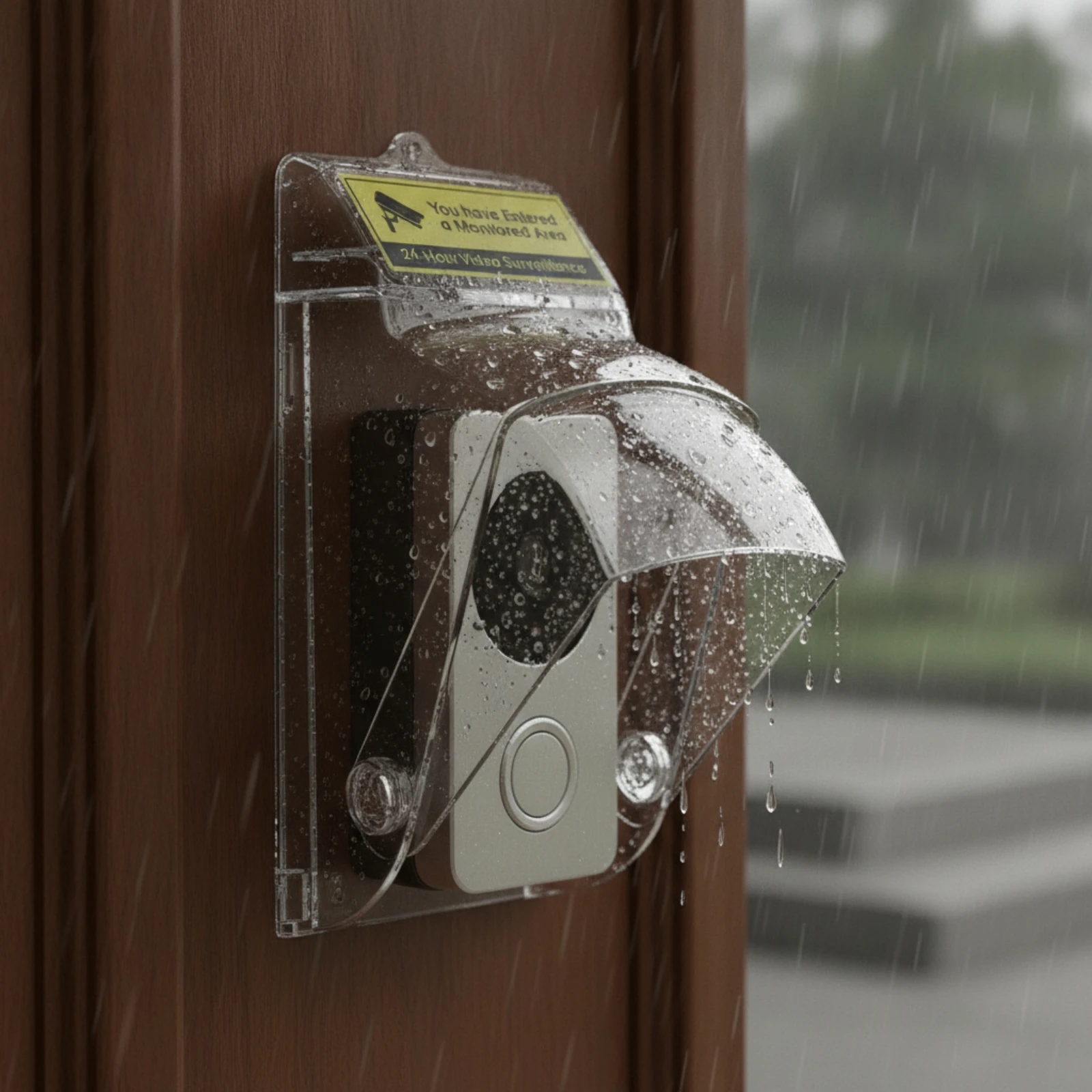 Entryway Chime Cover with Rain Visor Transparent Entryway Chime Rain Cover Easy Installation Anti-Glare for Homeowners, Outdoor