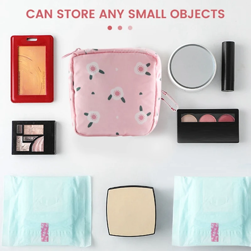 1PCS Mini Makeup Bags Zipper Girl Sanitary Pad Bag Card Holder Coin Purse Cosmetics Headphone Case Sanitary Pouch