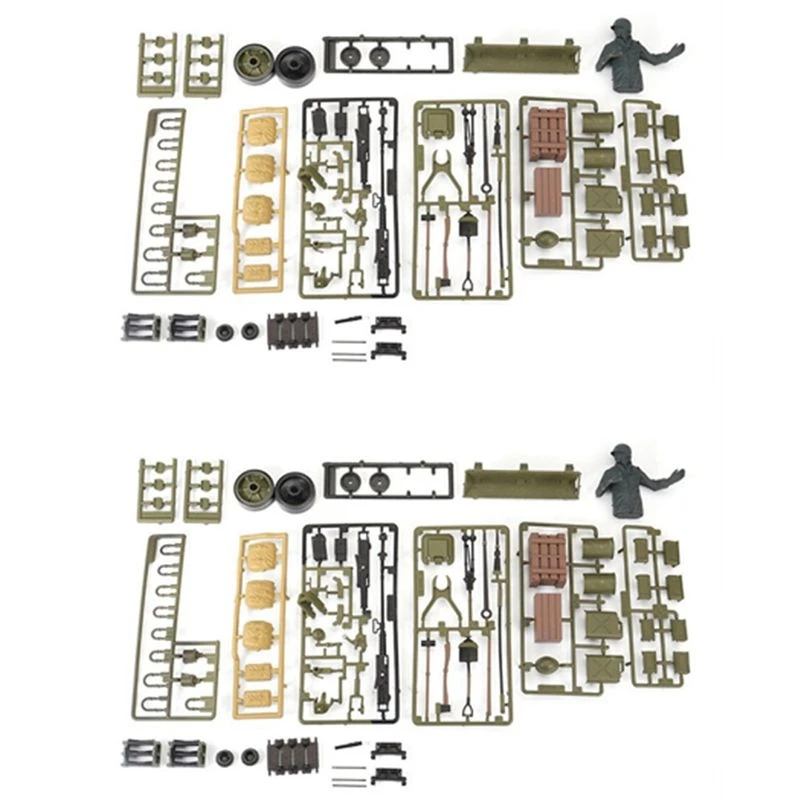 Best 2X For 1/16 Henglong Tank 3898-1 USA Sherman M4A3 RC Tank Plastic Soldier Accessories Parts Bag