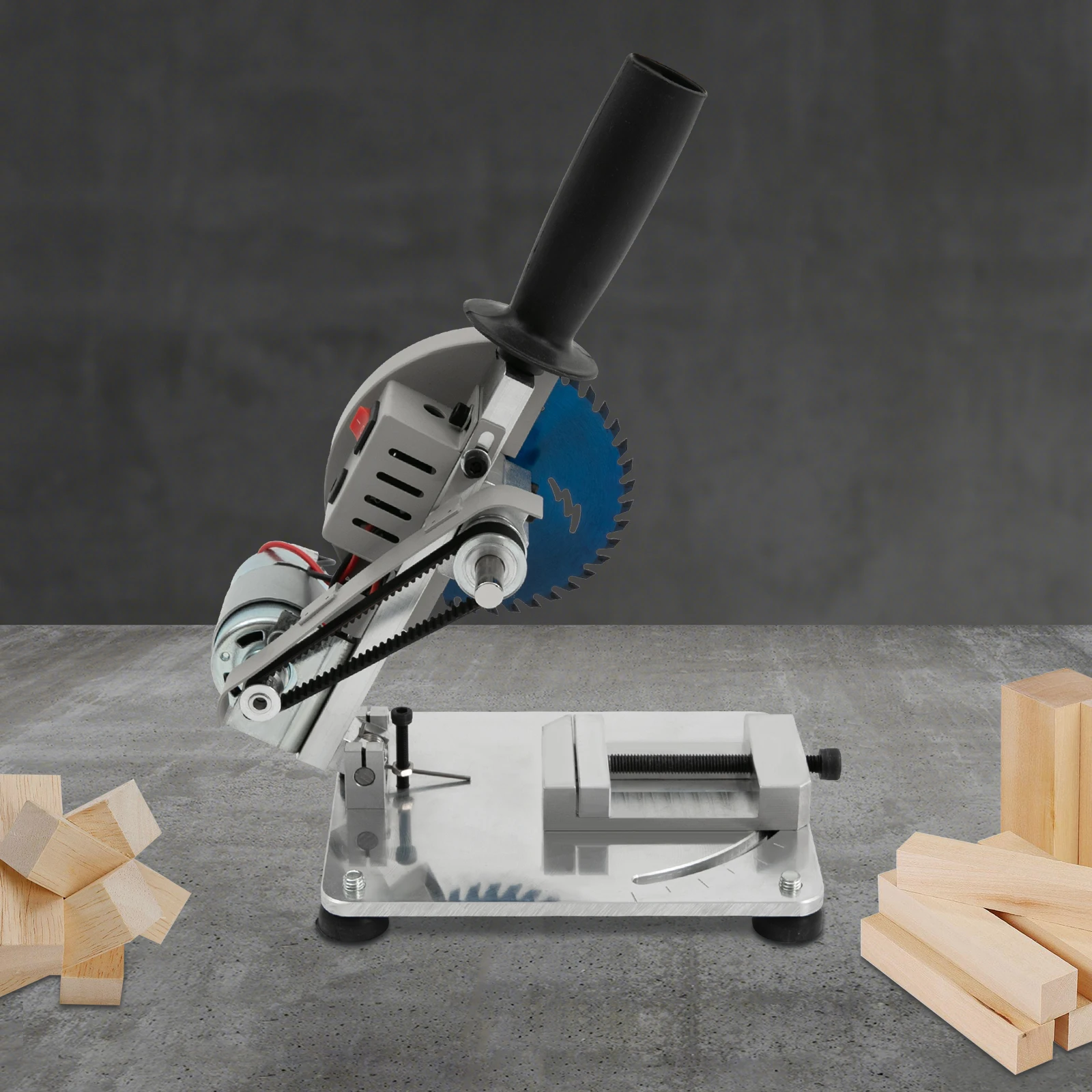 4 inch Mini Table Saw,Portable Tabletop Saw,Multifunction Mini Miter Saw,Manual Chop Saw W/ 2 Saw Blade,Adjuatable Angle