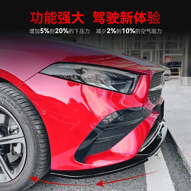

For Mercedes Benz A Class W177 A180 A200 A35 AMG 2023-on Year Front Splitter Bumper Lips Exterior Parts Accessories Body Kit