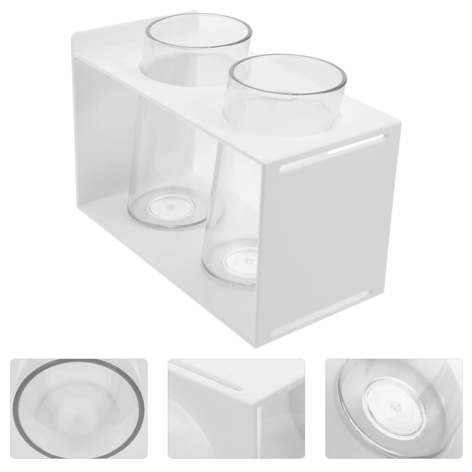 

Large Capacity Double-Grid Pen Holder Desktop Organizer Plastic Pen Container Multi-Function Pencil Storage Box for Office Home