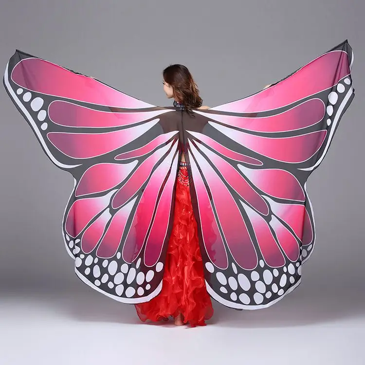 

Christmas Rainbow 360 Degree Golden Wings Dance Wings Colorful Butterfly Belly Dance Butterfly Wings
