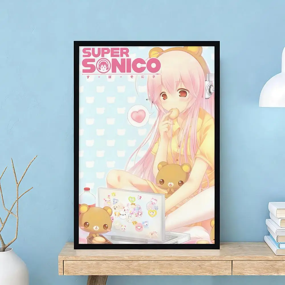 Niedliche, sexy Anime-Figuren, SUPER SONICO-Poster, hochwertige Wandkunst für Zuhause, Schlafzimmer, Wohnzimmer, Flur, perfektes Geschenk – Detail 12