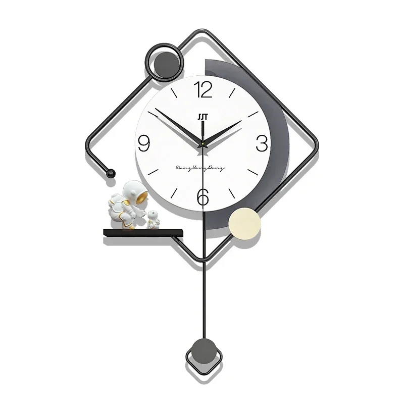 

For Frame With Pendulum Square Wall Clock Small Minimalist Room Art Unusual Wall Clock Design Metal Reloj Pared Household Goods