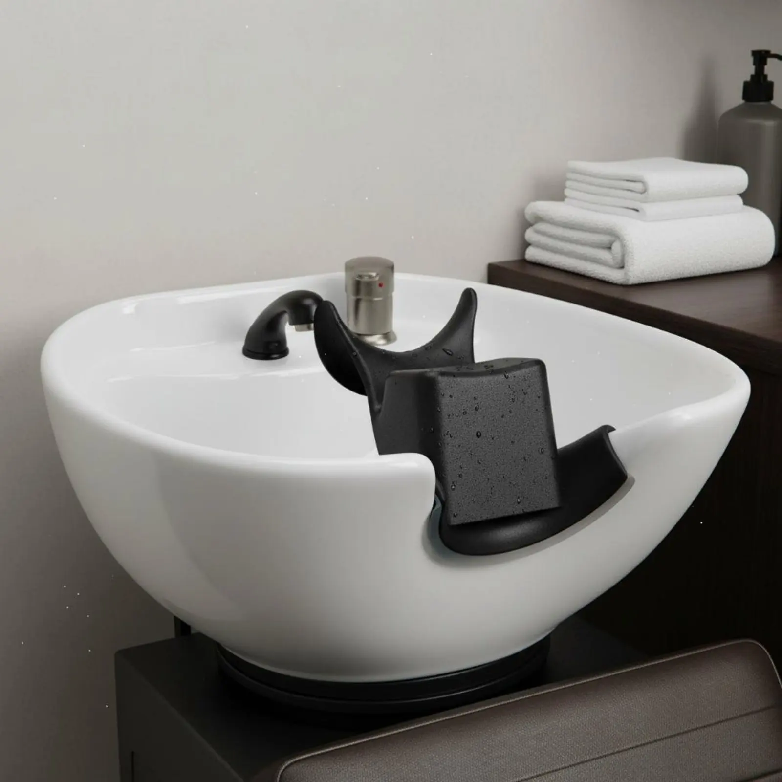 Shampoo Bowl Neck Cushion Soft Salon Shampoo Basin Cushion Hair Wash Neck Pillow Ergonomic Shape Easy to Clean for Barbers