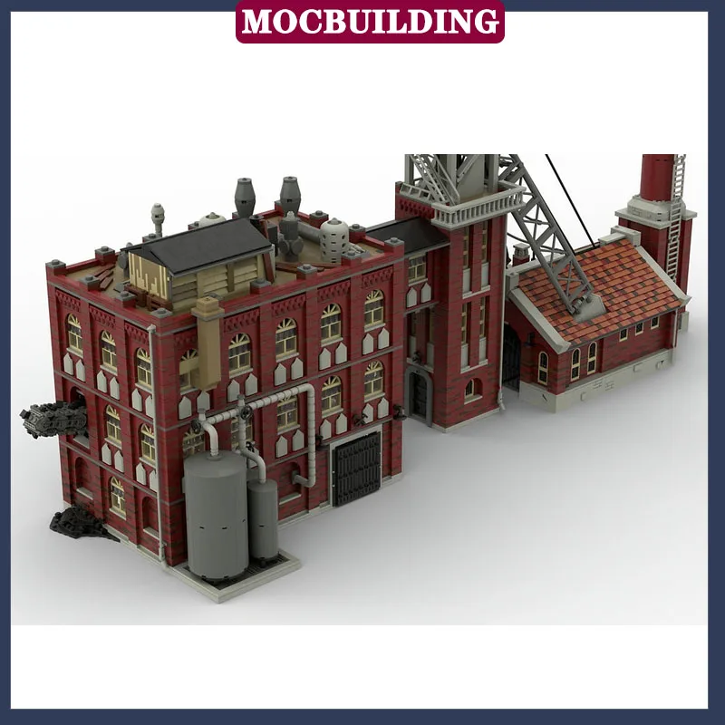 MOC City Train Coal Mine Factory Set Model Building Block Coal Plant Engine Room Collection Series Toy Gift