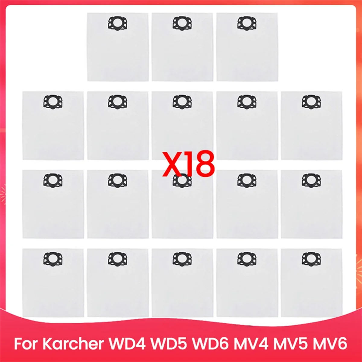 18PCS Vacuum Cleaner Dust Bag Accessory for Karcher WD4 WD5 WD6 MV4 MV5 MV6 Vacuum Cleaner Accessories Replacement Parts