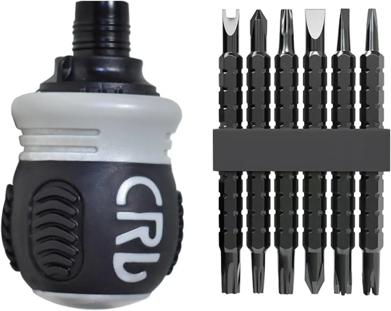 Ratcheting Stubby Screwdriver 13in1 - Adjustable Length, Reversible Dual End, Magnetic Tip - Compact, Portable, Pocket Size