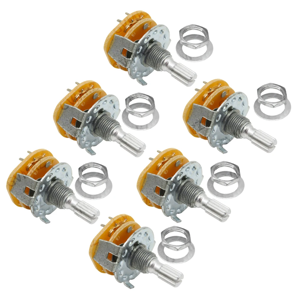5PCS 2P4T 2P5T  Integrated Circuit Kit RS25 Rotary Band Switch 1P11T 3P4T 4P3T with Mounting Screw & Washer 2P6T 3P3T