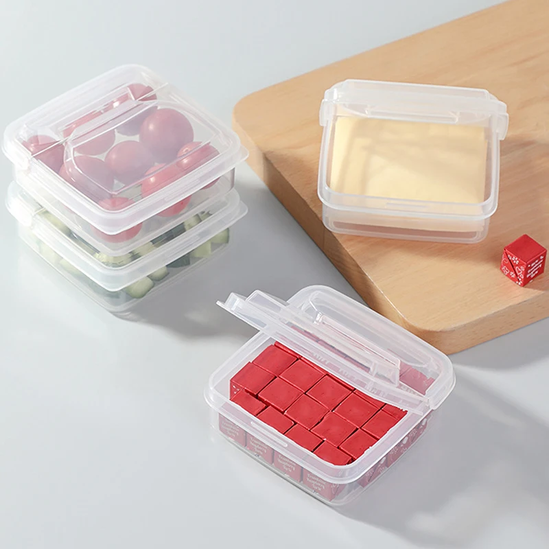 Butter Cheese Storage Box Portable Refrigerator Fruit Vegetable Fresh-keeping Organizer Box Transparent Cheese Container