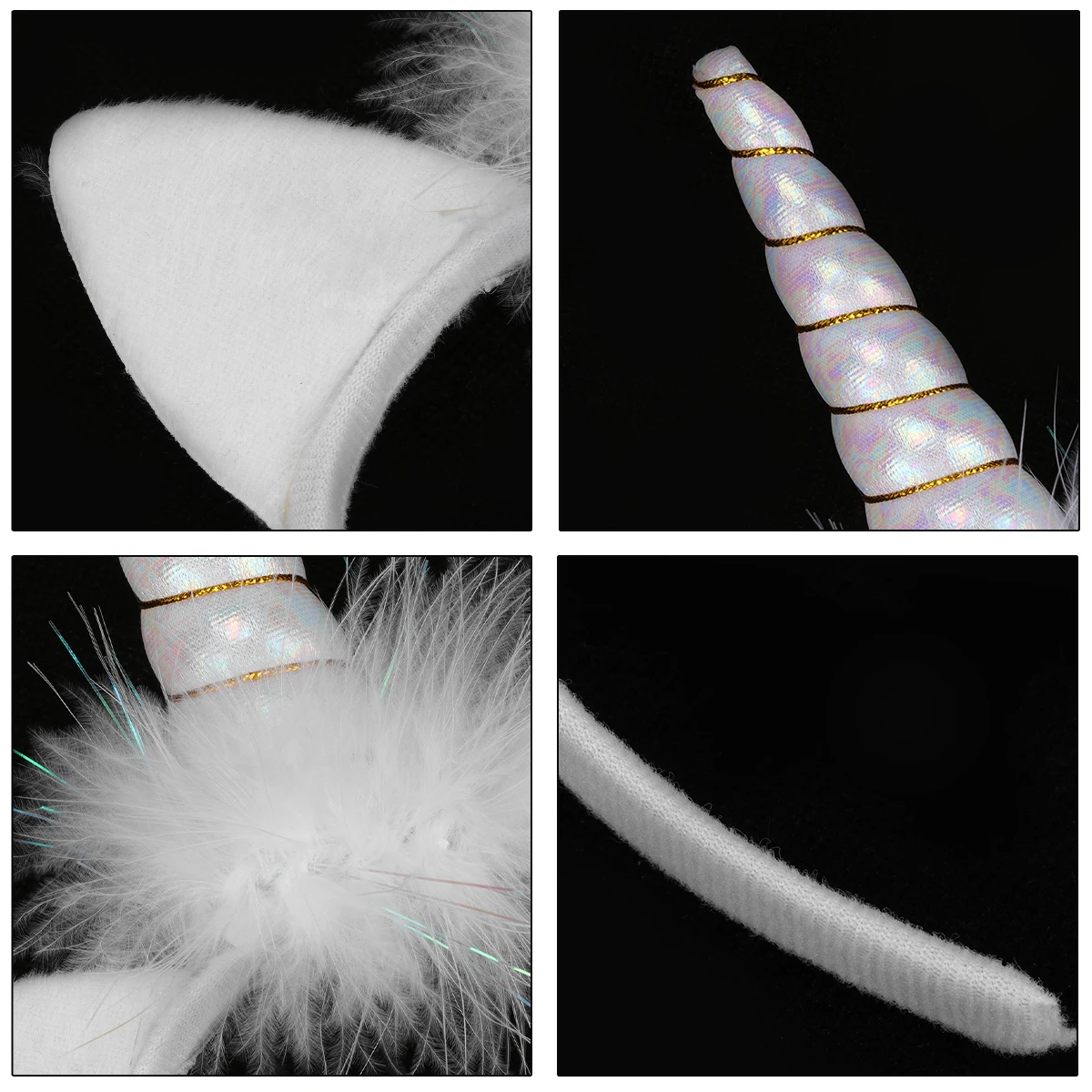 

LED Headband For Kids Glowing Hair Band White Cat Ears Lighted Cartoon Party Headdress 20H Lasting Horn