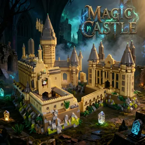 6000Pcs Medieval Magic Castle Building Blocks Set Hogwarts MOC Bricks Toys Potter  Educational Gifts Adult Micro Block Model