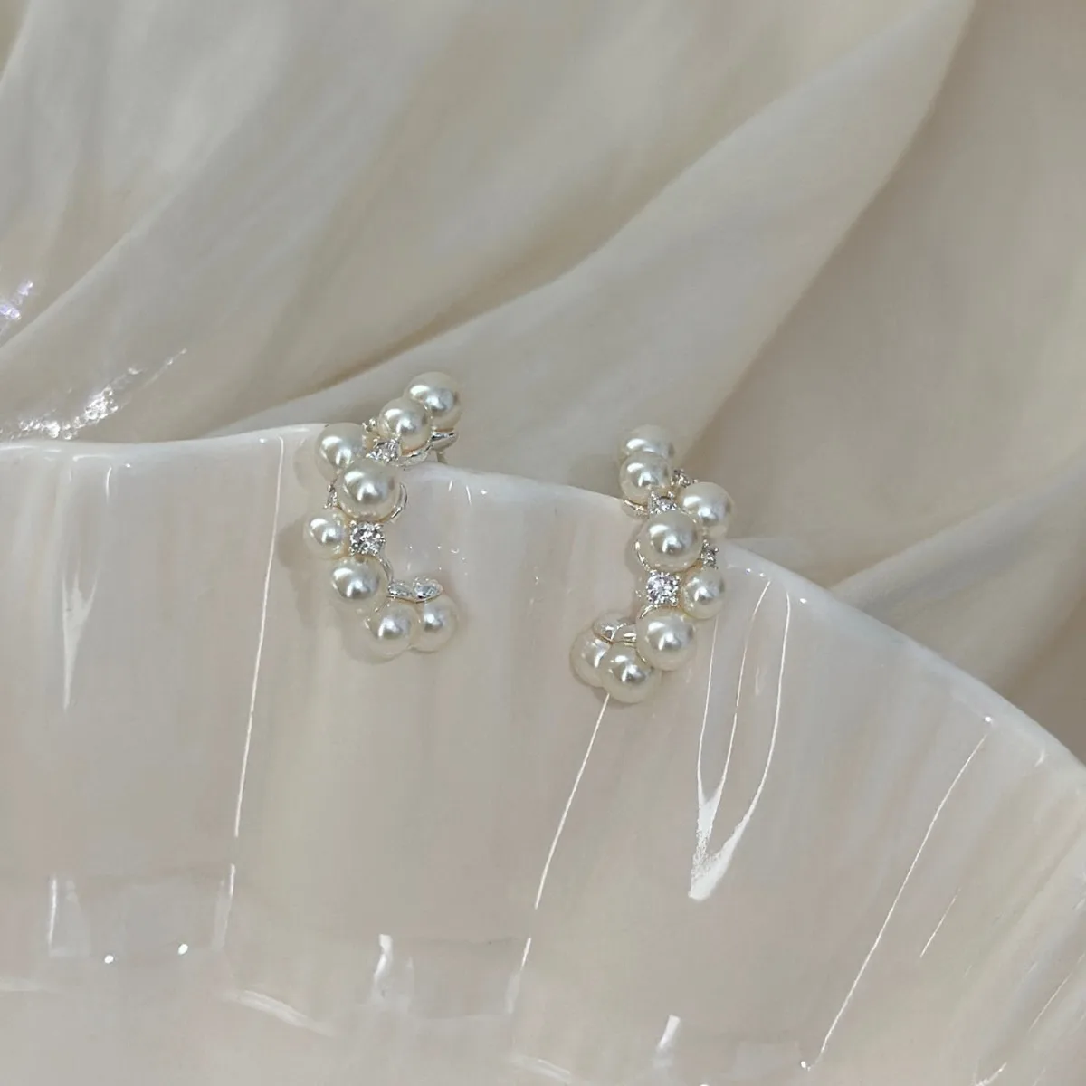Pearl Hoop Earrings Gold Plated Glamorous Sophisticated Versatile Summer Premium Jewelry for Women Daily Office Party